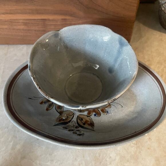 Tonala Mexico small pottery platter and bowl - Picture 10 of 12